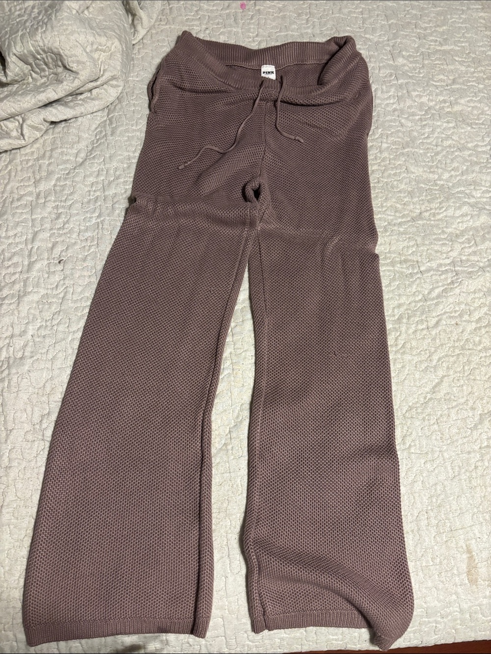 PINK Victoria's Secret Mauve Knit Wide-Leg Pants